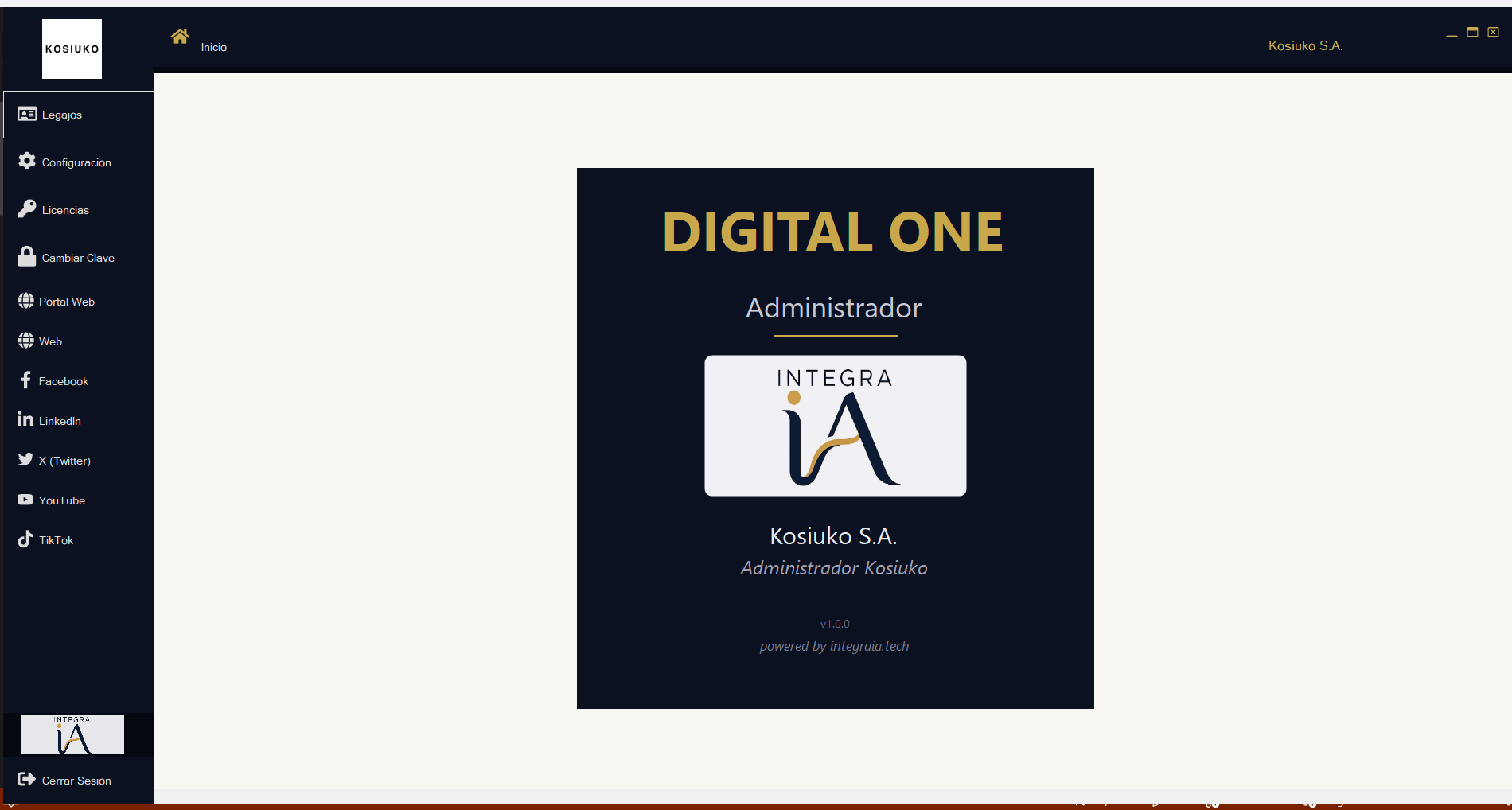 Administrador - Pantalla Principal